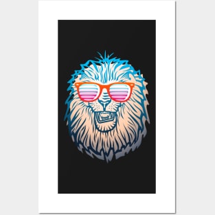 Retro 1980s Lion With Sunglasses Posters and Art